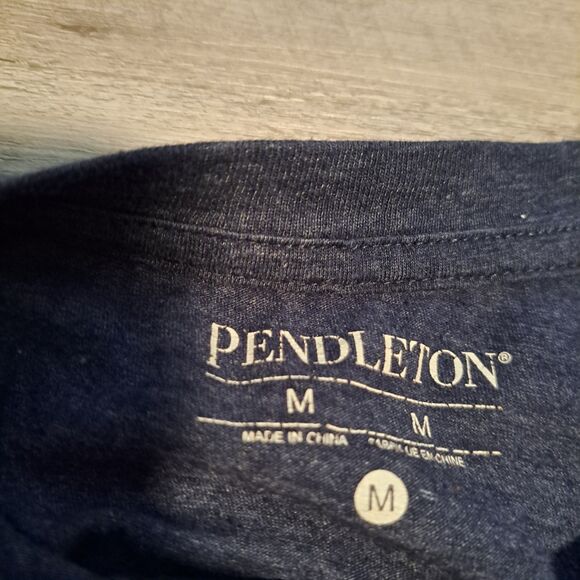 Pendleton Warranted To Be T Shirt Men's Medium Long Sleeve Blue Crew Neck - Picture 3 of 10
